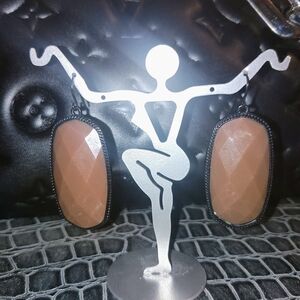 KS Inspired Elegant Dangle Earrings brown black